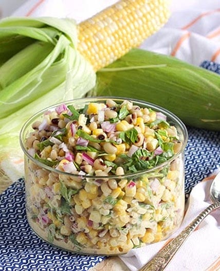 Black-Eyed Pea and Corn Salad with Spinach