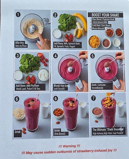 The Sheik Smoothie (Strawberry & Raspberries)