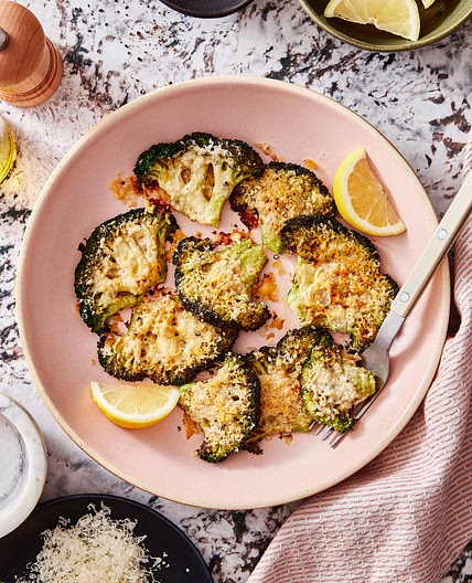 Lemon Parmesan Smashed Broccoli