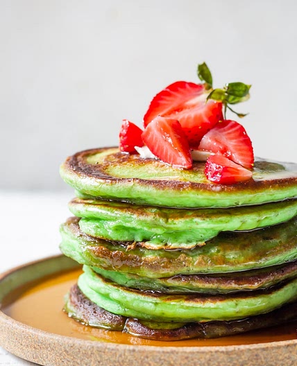 Pandan Mochi Pancakes