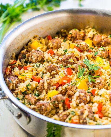 Easy One-Skillet Sausage and Peppers with Rice