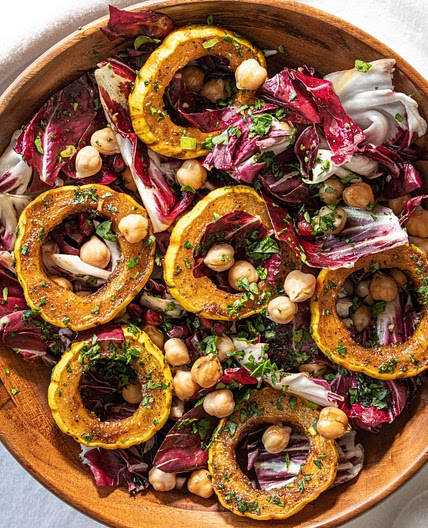Delicata Squash, Radicchio, and Garbanzo Salad