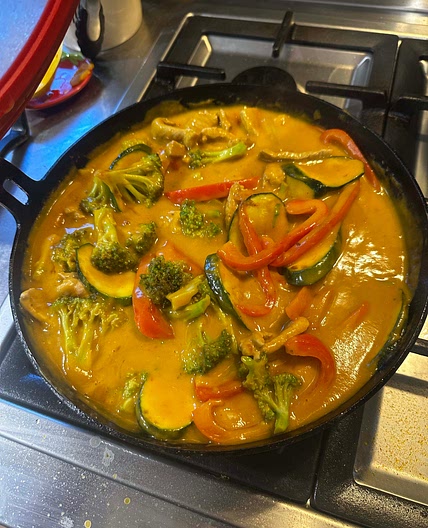 Pork and pumpkin Thai curry 