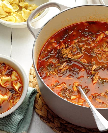 Chicken & Broccoli Rabe Soup with Tortellini