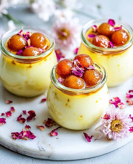 Gulab Jamun Custard Cups