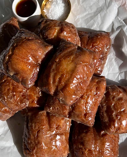 Old-Fashioned Buttermilk Donut Bars With Brown Butter Maple Vanilla Bean Glaze — Well Made by Kiley