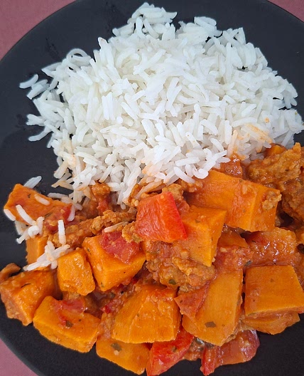 Süßkartoffel Curry mit Reis