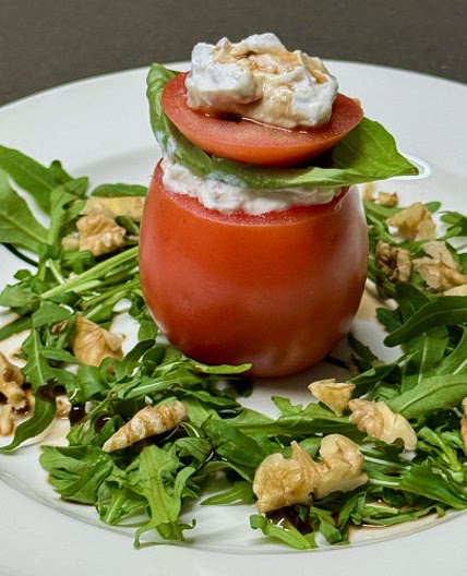 Ricotta and bacon stuffed tomatoes