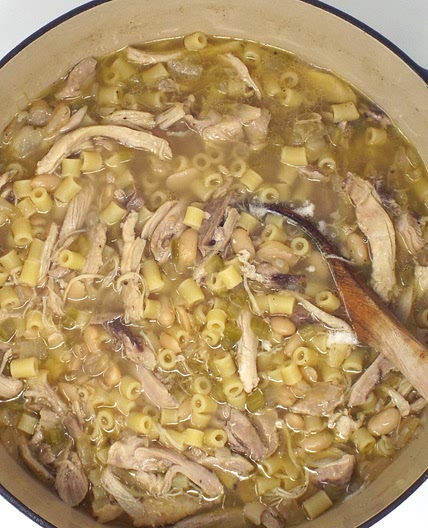 Chicken and Great Northern Bean Soup with Ditalini Pasta