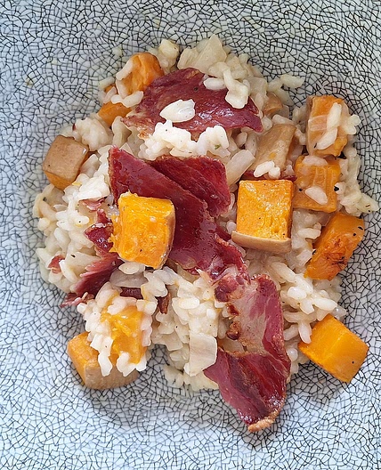 Risotto au Butternut Rôti et Coppa Croustillante