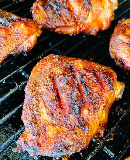Smoked Beer Brined Chicken Thighs