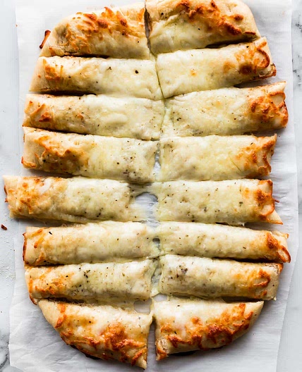 Cheesy Breadsticks Made from Pizza Dough