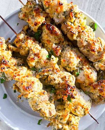 Garlic Parmesan Chicken Skewers