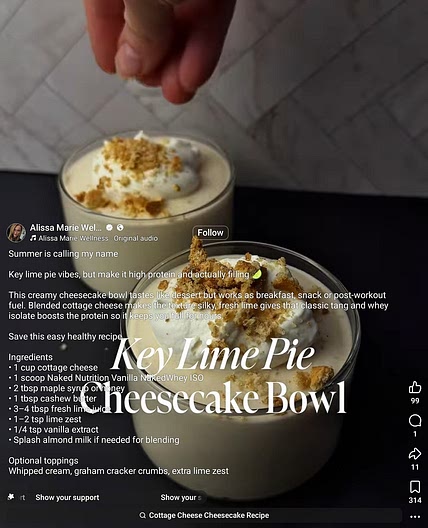 Key Lime Pie Yogurt Bowl High Protein