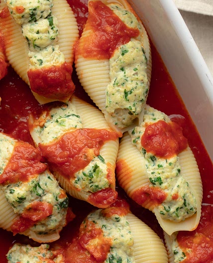 Vegan Stuffed Jumbo Shells with Spinach