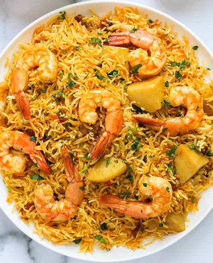 Instant Pot Shrimp Biryani Recipe