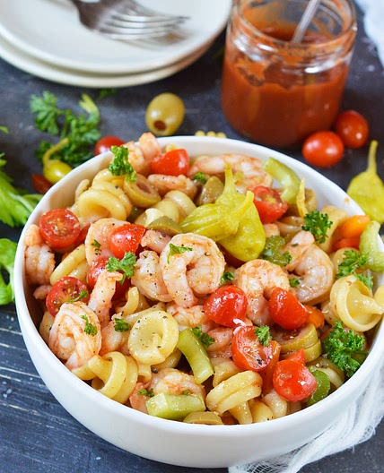 Bloody Mary Shrimp Pasta Salad Recipe