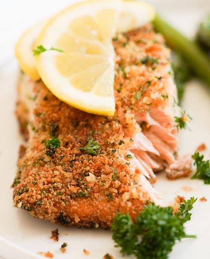 Parsley Parmesan Herb Crusted Salmon