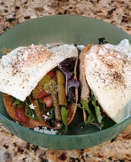 Asparagus Salad & Egg Taco