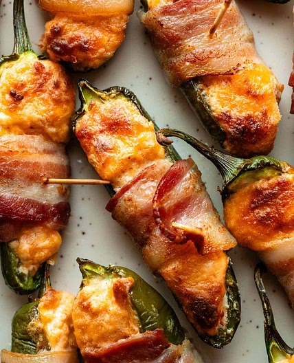 Bacon Wrapped Cheesy Stuffed Jalapeños