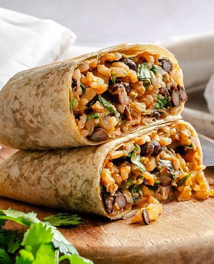 Rice and Black Bean Burrito (Freezer Friendly)