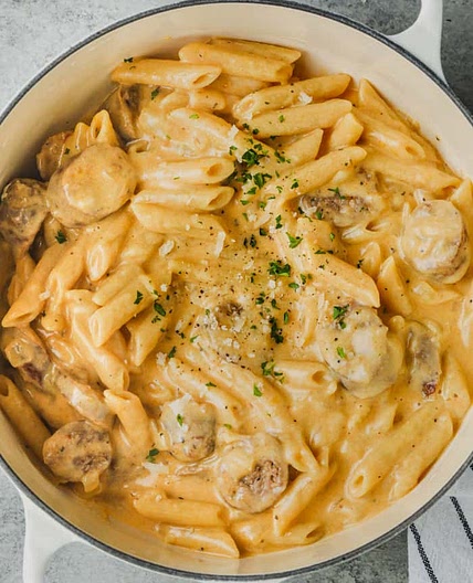 Cheesy Sausage Pasta (one pot)