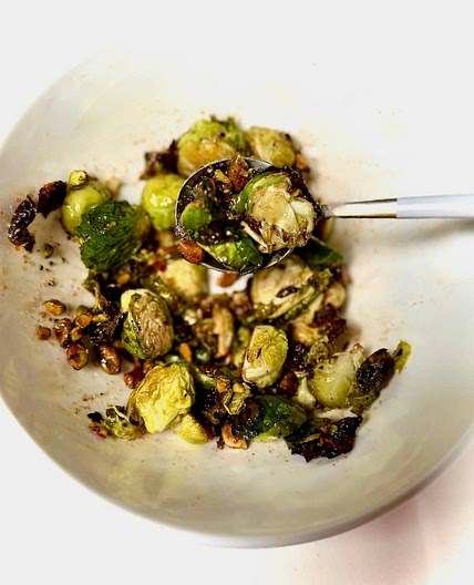 Air Fryer Pistachio Honey Brussels Sprouts