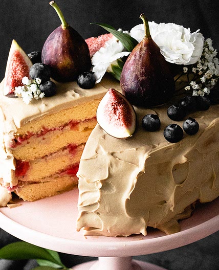 Coconut Raspberry Keto Birthday Cake