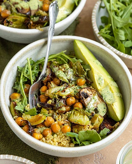 Veggie Quinoa Bowl with Cilantro Tahini Sauce