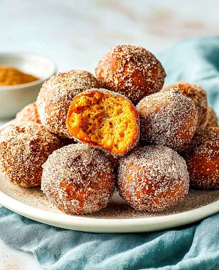 Air Fryer Pumpkin Fritters with Cinnamon Sugar