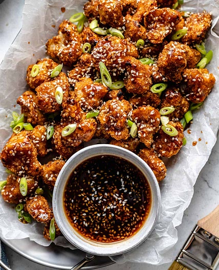 Sticky Sesame Vegan Cauliflower Wings
