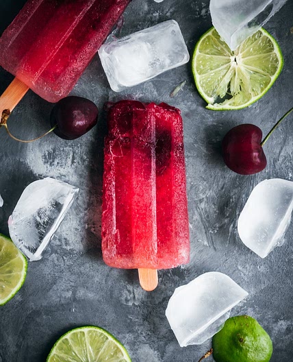 Cherry Limeade Popsicles