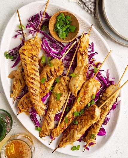 Peanut Butter Chicken Skewers