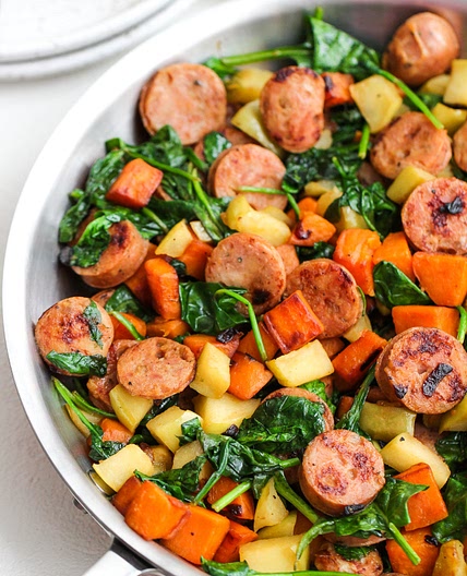 Sweet Potato and Apple Sausage Breakfast Skillet