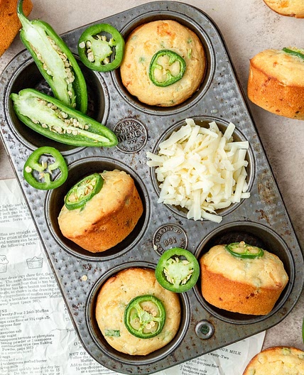 Jalapeno Cheddar Cornbread Muffins