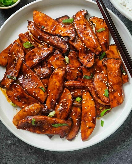 Korean Gochujang King Oyster Mushrooms