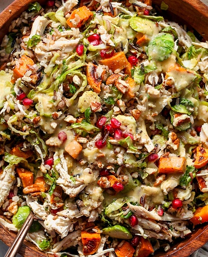 Harvest Fall Salad with Caramelized Shallot Dressing