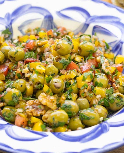 Olive Salad with Lemon-Pomegranate Dressing