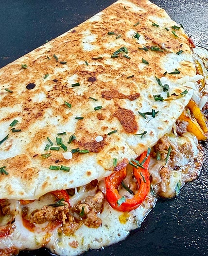 Blackstone Taco and Sweet Pepper Quesadillas