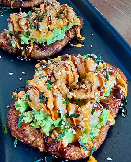 Blackstone Spicy Shrimp Loaded Hash Browns