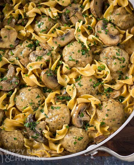 One Pot Meatball Stroganoff