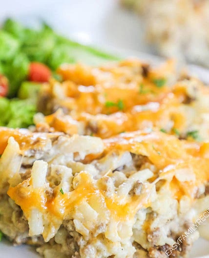 Cheesy Ground Beef Hash Brown Casserole