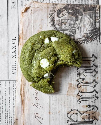 Brown Butter White Chocolate Matcha Cookies