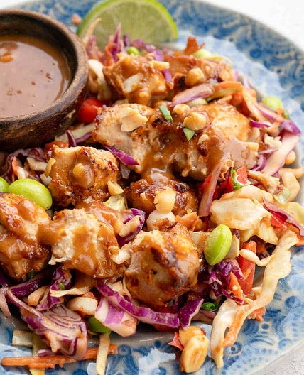 Asian Chicken Salad with Peanut Sauce