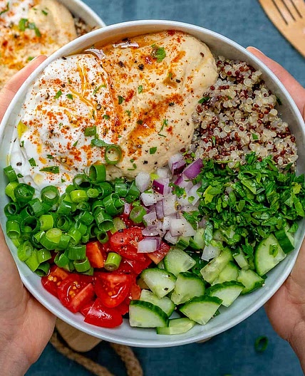 Hummus Quinoa Veggie Bowl