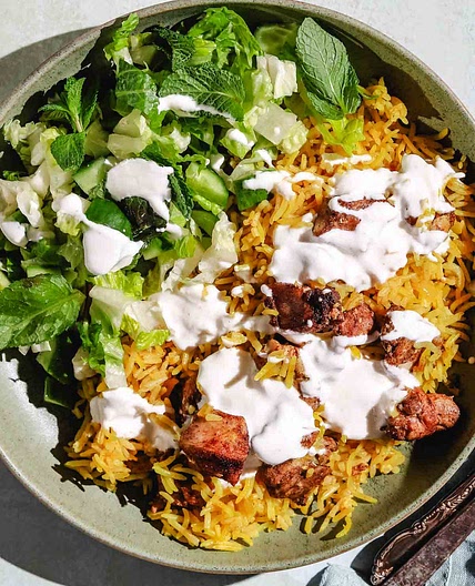 Shawarma Rice with White Sauce (in one pot!)