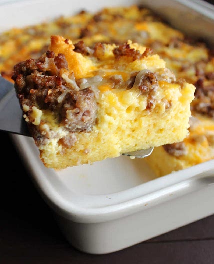 Sausage and Cornbread Breakfast Casserole