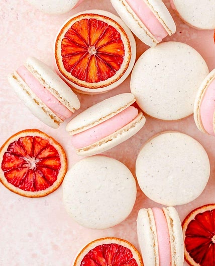 Cardamom and Blood Orange Macarons