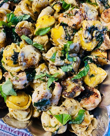 Blackstone Tortellini Shrimp Alfredo