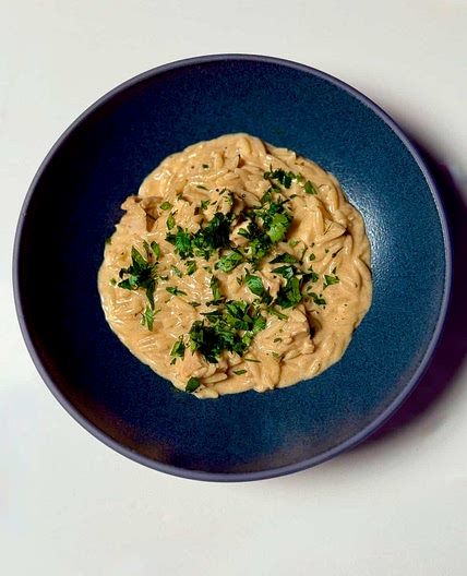 One Pan Cajun Chicken Alfredo Orzo